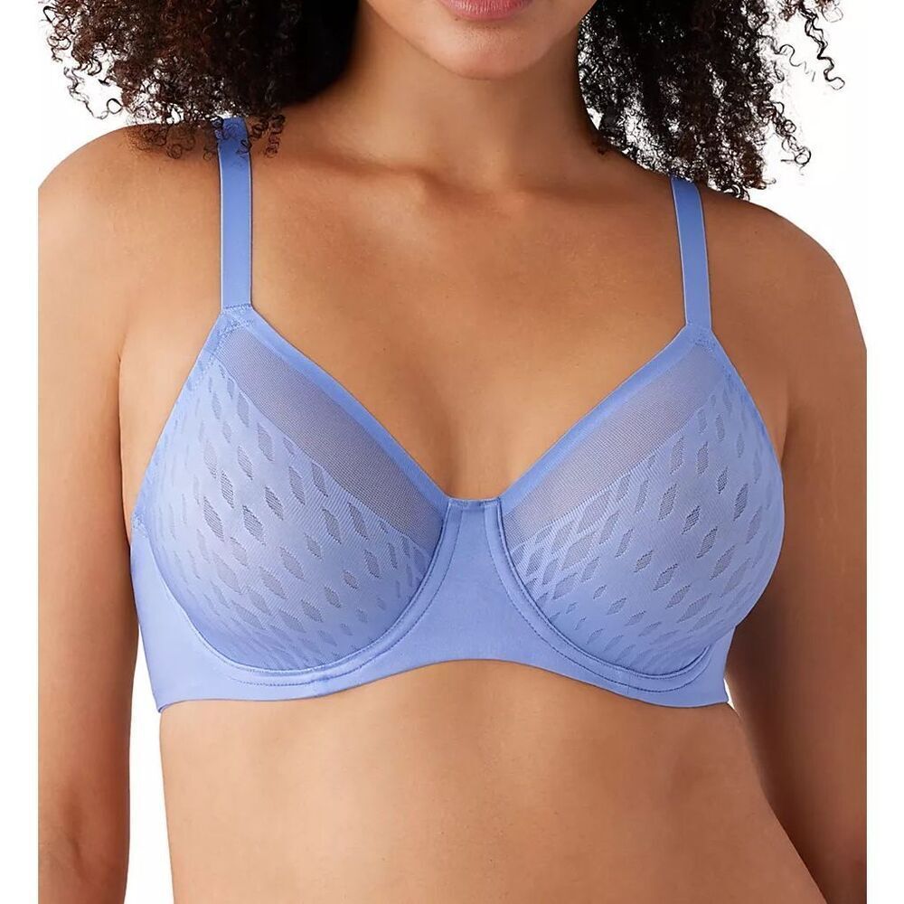 WACOAL NWT Elevated Allure Bra Full Figure Underwire Mesh Blue Hydrangea 34D